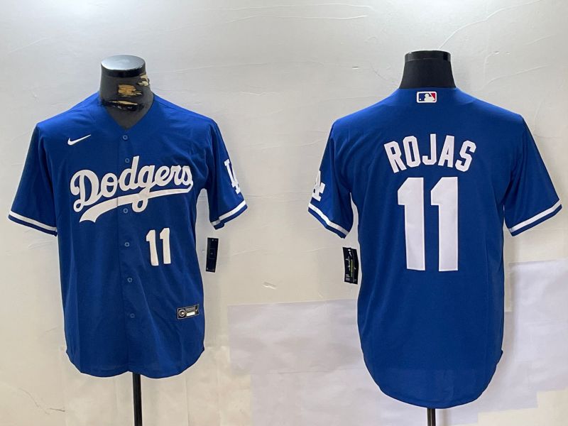 Men Los Angeles Dodgers #11 Rojas Blue Game 2024 Nike MLB Jersey style 3